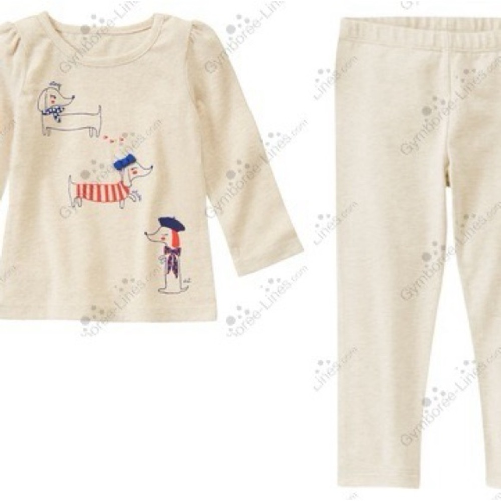 Gymboree Puppy Long Sleeve Tee w/Parisian Pup Leggings